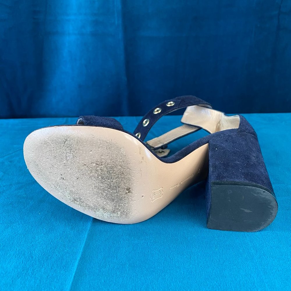 Gianvito Rossi Blue Hayes Buckle Suede Sandal ONE - Picture 7 of 8